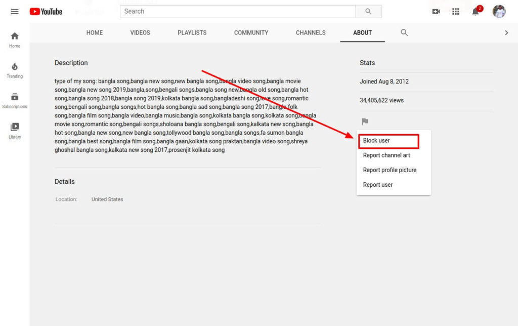 how to block certain youtube channels