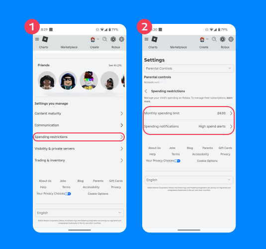 roblox parental controls login